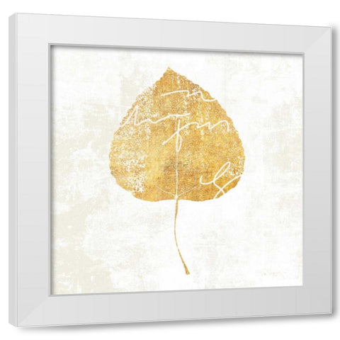 Bronzed Leaf II White Modern Wood Framed Art Print by Schlabach, Sue