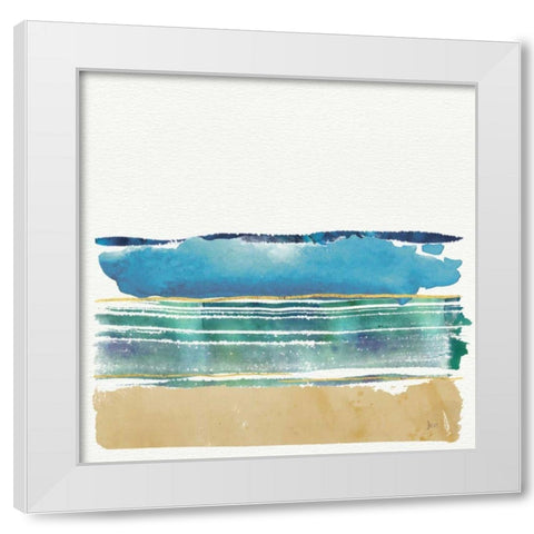 By the Sea I no Words White Modern Wood Framed Art Print by Aiken, Jess