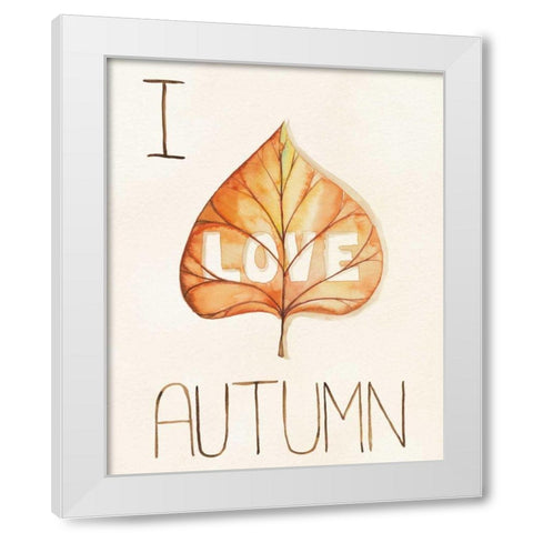 Autumn Love I White Modern Wood Framed Art Print by DeNeige, Elyse
