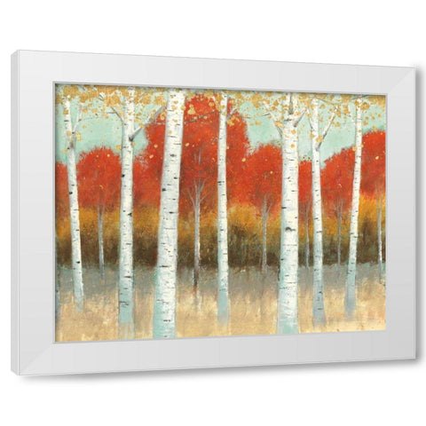 Fall Promenade I Crop White Modern Wood Framed Art Print by Wiens, James