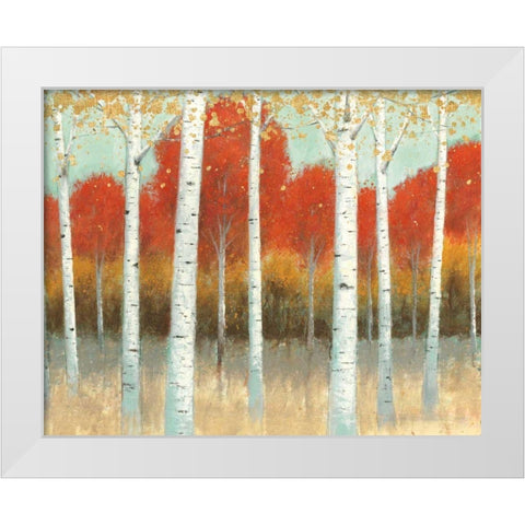 Fall Promenade I Crop White Modern Wood Framed Art Print by Wiens, James