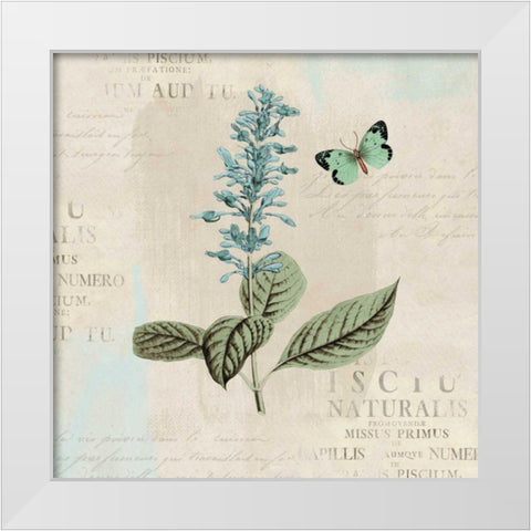 En Bleu VI White Modern Wood Framed Art Print by Pertiet, Katie