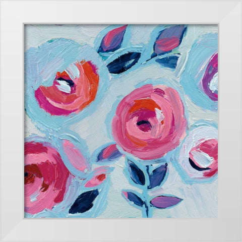 Wall Flower II White Modern Wood Framed Art Print by Wild Apple Portfolio