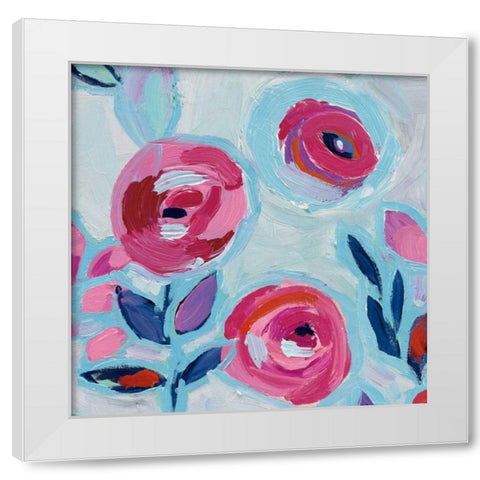 Wall Flower III White Modern Wood Framed Art Print by Wild Apple Portfolio