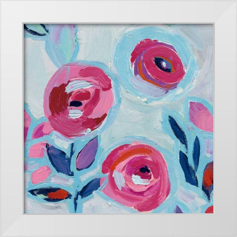 Wall Flower III White Modern Wood Framed Art Print by Wild Apple Portfolio
