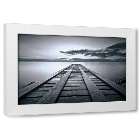 Cosmic Dock BW White Modern Wood Framed Art Print by Gendreau, Katherine