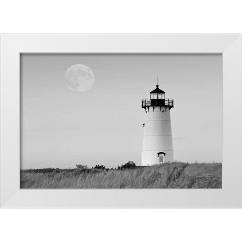 Moon over Marthas Vineyard BW White Modern Wood Framed Art Print by Gendreau, Katherine