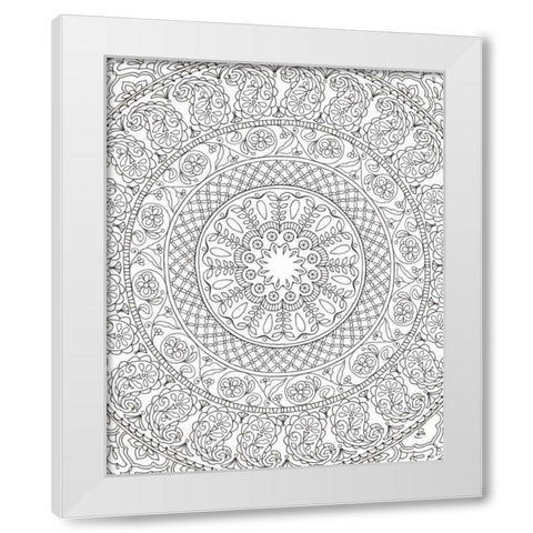 Color My World Mandala crop White Modern Wood Framed Art Print by Daphne, Brissonnet