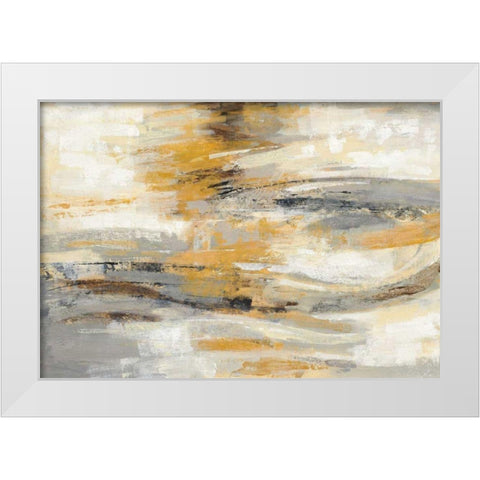 Golden Dust Crop White Modern Wood Framed Art Print by Vassileva, Silvia