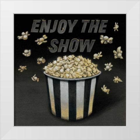 Enjoy the Show White Modern Wood Framed Art Print by Wild Apple Portfolio