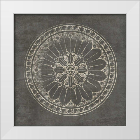 Rosette I Gray White Modern Wood Framed Art Print by Wild Apple Portfolio