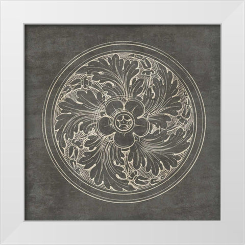 Rosette II Gray White Modern Wood Framed Art Print by Wild Apple Portfolio
