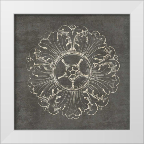 Rosette VI Gray White Modern Wood Framed Art Print by Wild Apple Portfolio