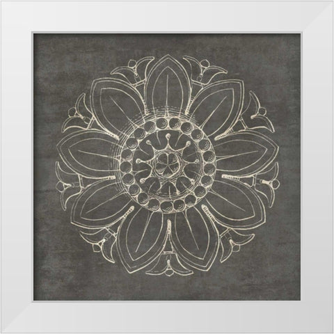Rosette VII Gray White Modern Wood Framed Art Print by Wild Apple Portfolio