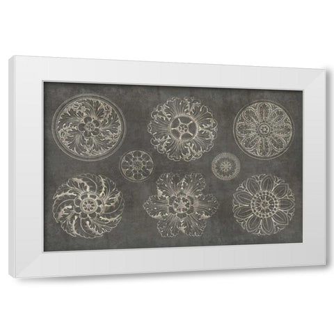 Rosette IX Gray White Modern Wood Framed Art Print by Wild Apple Portfolio