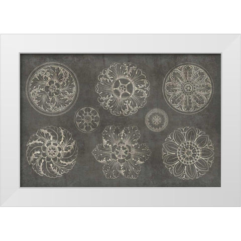 Rosette IX Gray White Modern Wood Framed Art Print by Wild Apple Portfolio