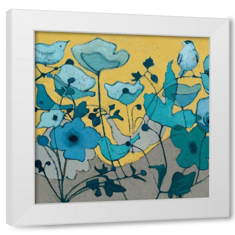 Birdy Birdy White Modern Wood Framed Art Print by Novak, Shirley