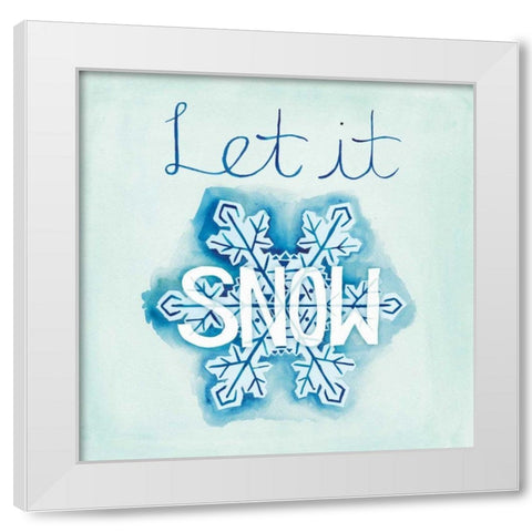 Snowflake Sayings I White Modern Wood Framed Art Print by DeNeige, Elyse