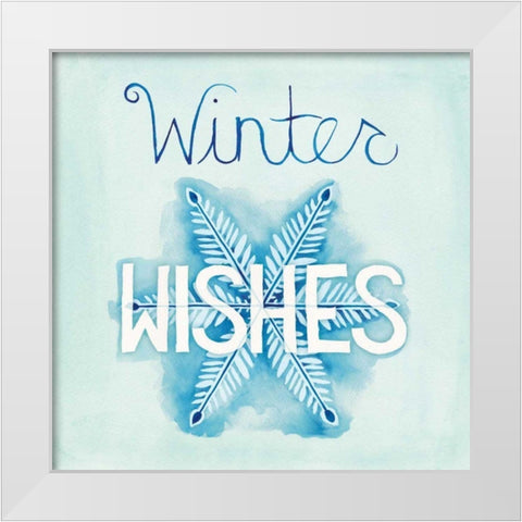 Snowflake Sayings II White Modern Wood Framed Art Print by DeNeige, Elyse