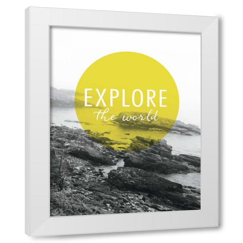 Explore the World White Modern Wood Framed Art Print by Marshall, Laura