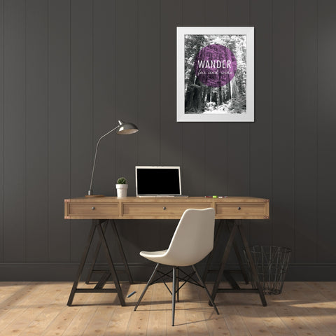 Wander Far and Wide White Modern Wood Framed Art Print by Marshall, Laura