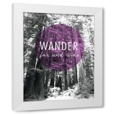 Wander Far and Wide White Modern Wood Framed Art Print by Marshall, Laura