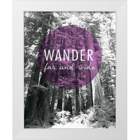 Wander Far and Wide White Modern Wood Framed Art Print by Marshall, Laura