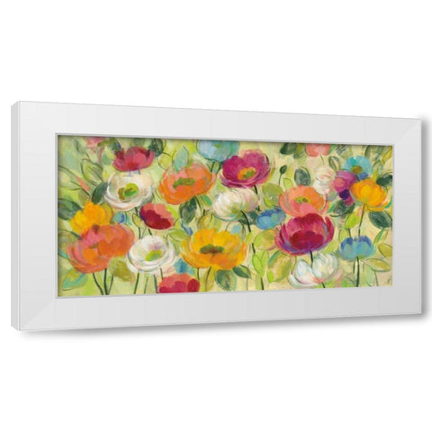 Chartreuse Garden White Modern Wood Framed Art Print by Vassileva, Silvia