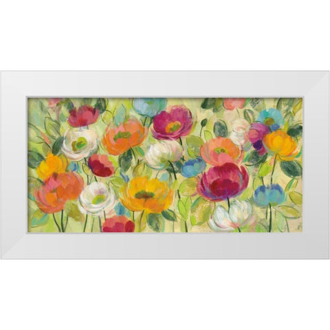 Chartreuse Garden White Modern Wood Framed Art Print by Vassileva, Silvia