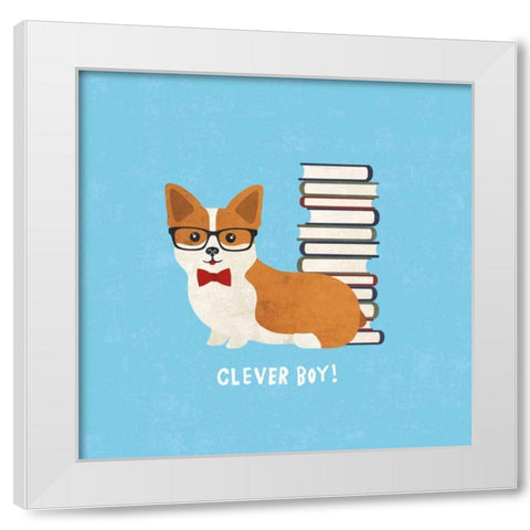 Good Dogs Corgi Bright White Modern Wood Framed Art Print by Hershey, Moira