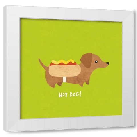 Good Dogs Dachshund Bright White Modern Wood Framed Art Print by Hershey, Moira
