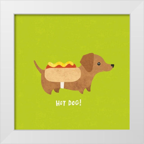 Good Dogs Dachshund Bright White Modern Wood Framed Art Print by Hershey, Moira