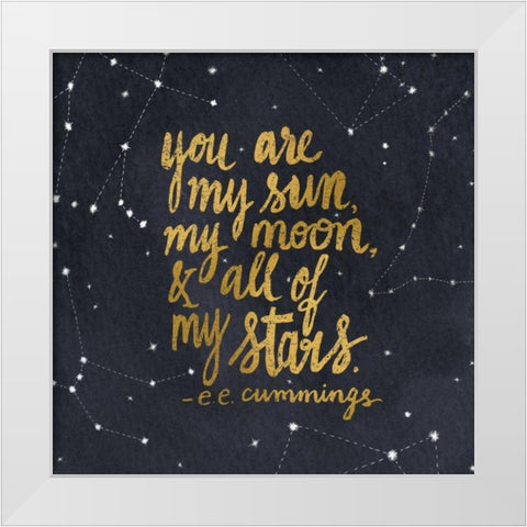 Starry Words III Gold White Modern Wood Framed Art Print by Miller, Sara Zieve