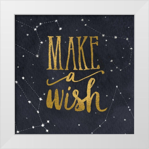 Starry Words I v.3 Gold White Modern Wood Framed Art Print by Miller, Sara Zieve