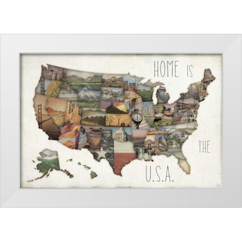 InstaStates IX White Modern Wood Framed Art Print by Aiken, Jess