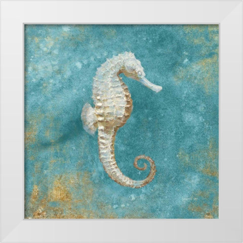 Treasures from the Sea I Aqua  White Modern Wood Framed Art Print by Nai, Danhui