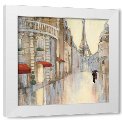 Touring Paris Couple III White Modern Wood Framed Art Print by Purinton, Julia