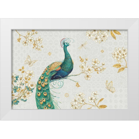 Ornate Peacock I Master White Modern Wood Framed Art Print by Brissonnet, Daphne