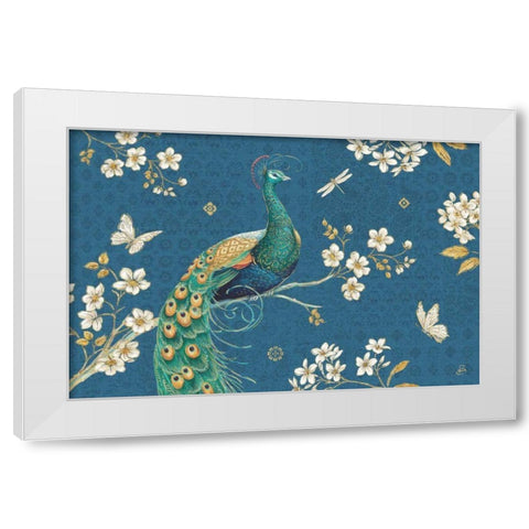 Ornate Peacock III Master White Modern Wood Framed Art Print by Daphne, Brissonnet