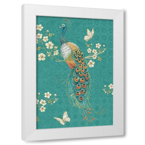 Ornate Peacock XD White Modern Wood Framed Art Print by Brissonnet, Daphne