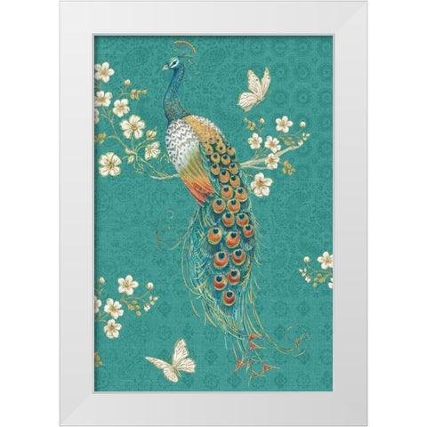 Ornate Peacock XD White Modern Wood Framed Art Print by Brissonnet, Daphne