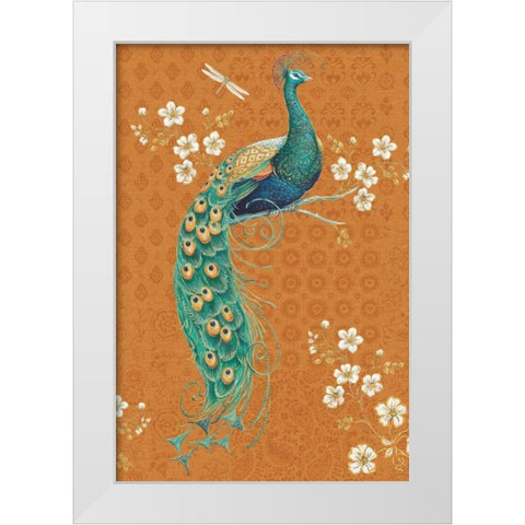 Ornate Peacock IX Spice White Modern Wood Framed Art Print by Brissonnet, Daphne