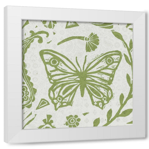 Nordic Woodcut V Master White Modern Wood Framed Art Print by Daphne, Brissonnet