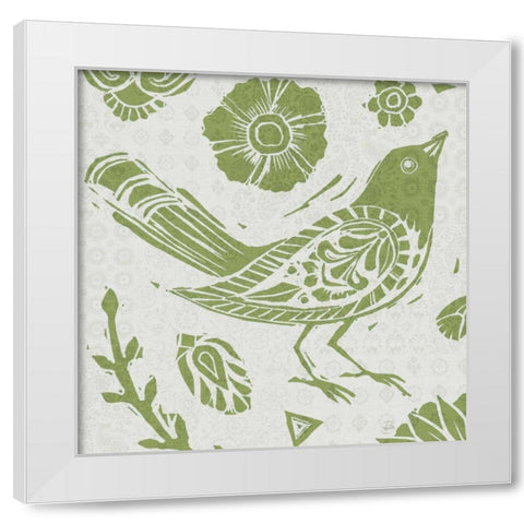 Nordic Woodcut VII Master White Modern Wood Framed Art Print by Daphne, Brissonnet