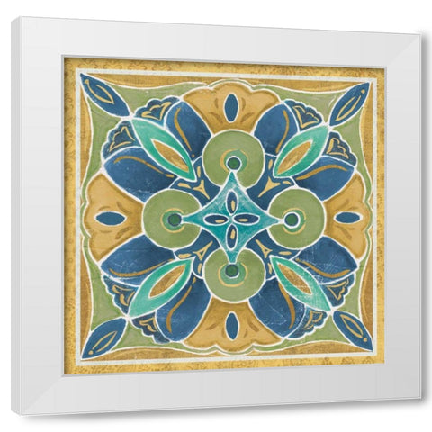 Free Bird Mexican Tiles I White Modern Wood Framed Art Print by Brissonnet, Daphne