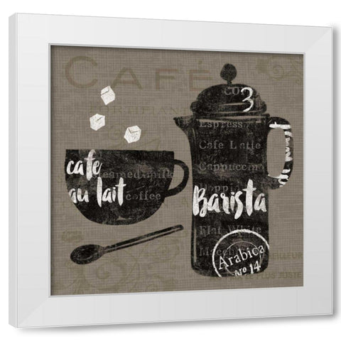 Linen Coffee II White Modern Wood Framed Art Print by Schlabach, Sue