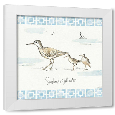 Sandpiper Sea II White Modern Wood Framed Art Print by Tavoletti, Anne