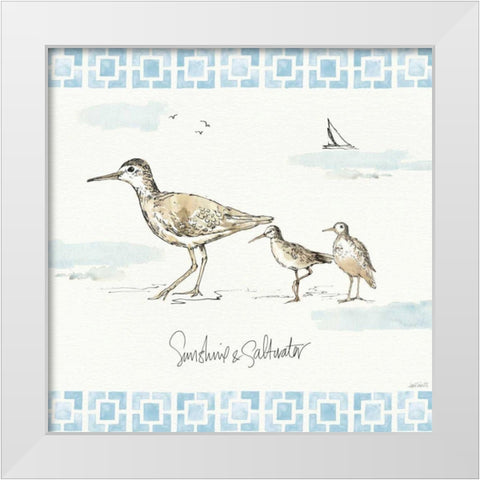 Sandpiper Sea II White Modern Wood Framed Art Print by Tavoletti, Anne
