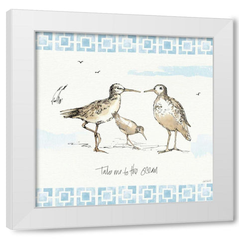 Sandpiper Sea III White Modern Wood Framed Art Print by Tavoletti, Anne