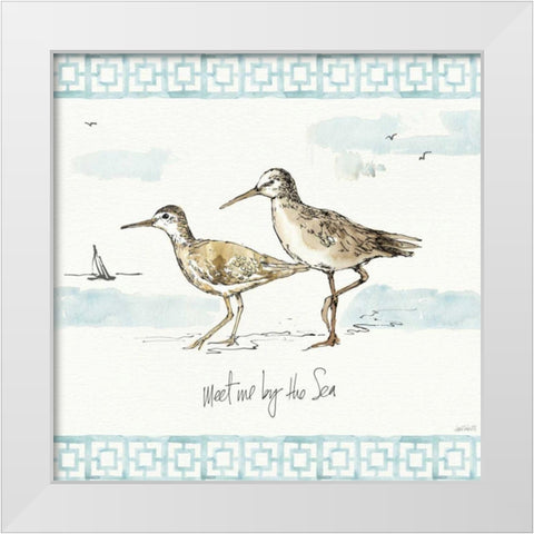 Sandpiper Sea IV White Modern Wood Framed Art Print by Tavoletti, Anne